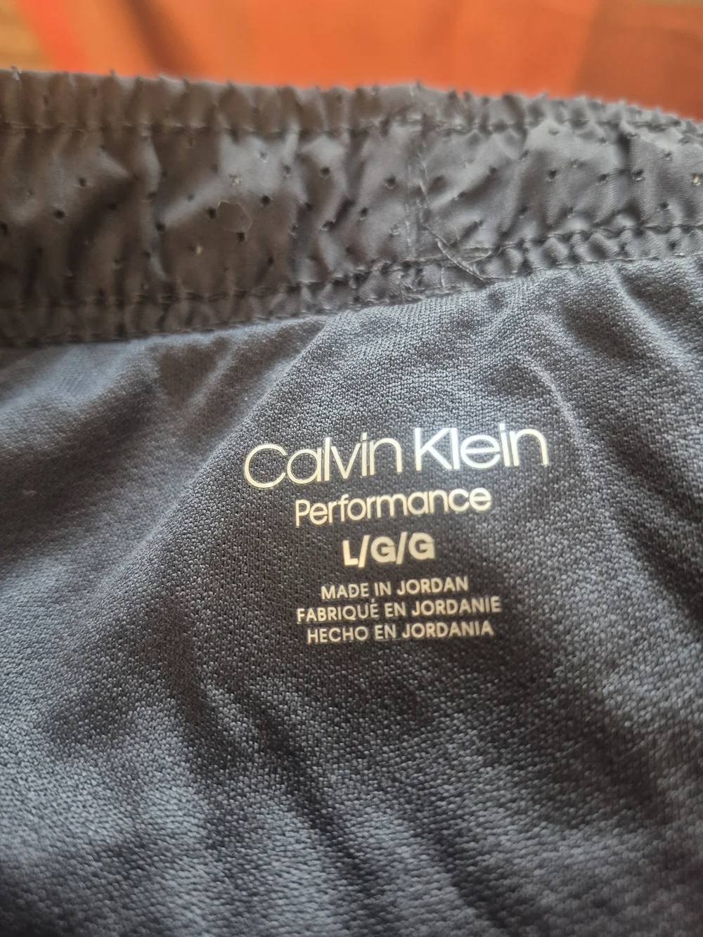 Calvin Klein Performance Black Athletic Shorts with Pink & Orange Trim